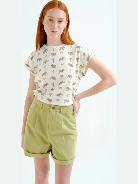 Compania Fantastica Γυναικείο T-shirt Εκρού