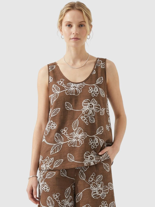 Anna Raxevsky Women's Sleeveless Brown Blouse