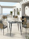 Dining Set for Small Outdoor Spaces Peluxe Vista 3 Pieces Anthracite with Pillows