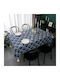 FRIPIA Leinen Tischdecke Blau 140x250cm