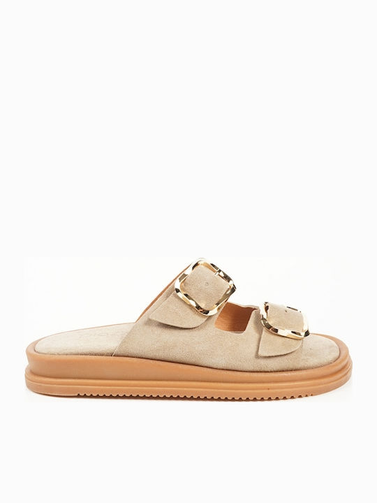 Leather Women's Anatomic Flatforms Brown Sandals