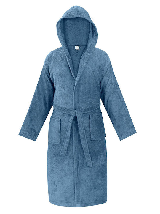 Madi Olia Μπουρνούζι με Κουκούλα Denim Blue 440gr/m²
