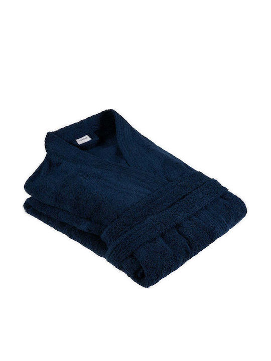 Homelovers Bathrobe with Collar Blue 350gr/m²