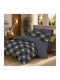 My Home Luxury King Size Bed Sheets Set with Rubber Hugger 180x200+30cm Blue (4 Pieces)