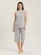 Prive Underwear Prive Underwear Damen Schlafanzug Set Grau Sommer