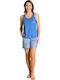 Muydemi Summer Women's Pyjama Set Light Blue