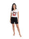 Nina Club Summer Women's Cotton Pyjama Set White