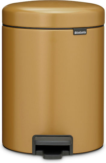 Brabantia NewIcon Pedal Waste Bin Plastic with Pedal Gold 5lt