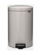 Brabantia Newicon Κάδος Απορριμμάτων Πλαστικός με Πεντάλ Γκρι 20lt