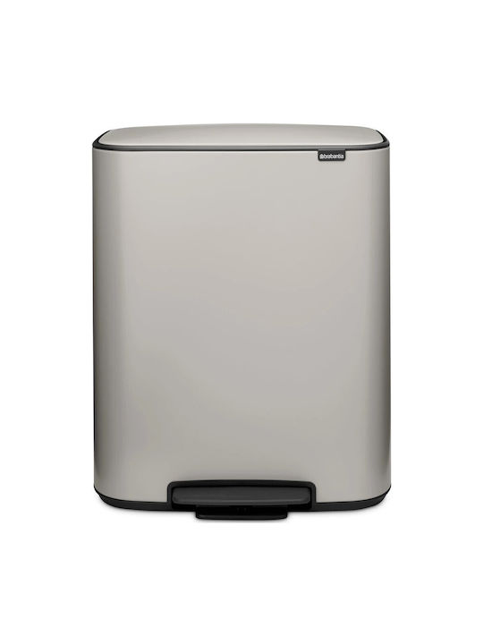 Brabantia Bo Pedal Κάδος Απορριμμάτων Πλαστικός με Πεντάλ Γκρι 30cm
