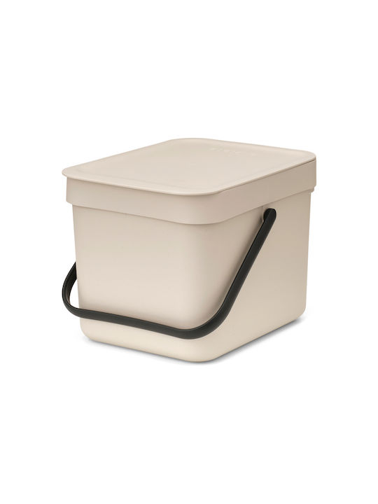 Brabantia Sort & Go Waste Bin Plastic Beige 6L