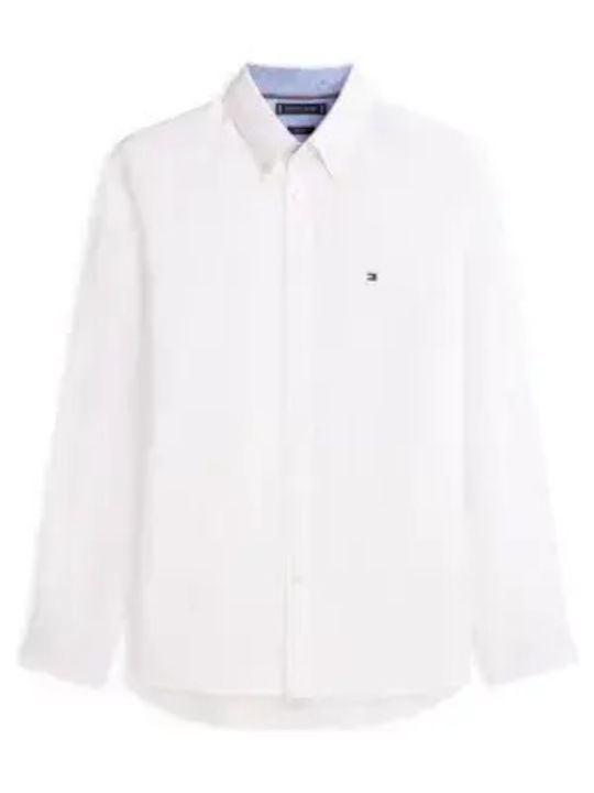 Tommy Hilfiger Short Sleeve Linen Shirt White