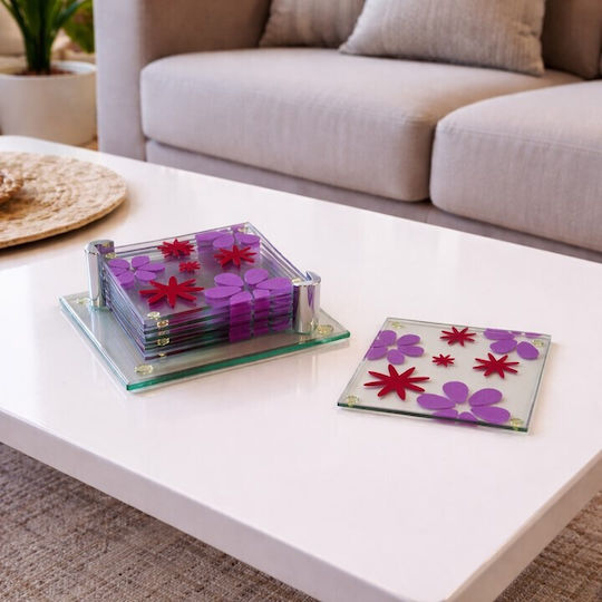 Galifas Lumina Σουβέρ Γυάλινο με Βάση 9x9cm 6τμχ