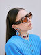 Kaleido Gold Plated Earrings with Blue Stones