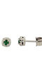 Rubini Earrings in 18K White Gold with Green Diamond