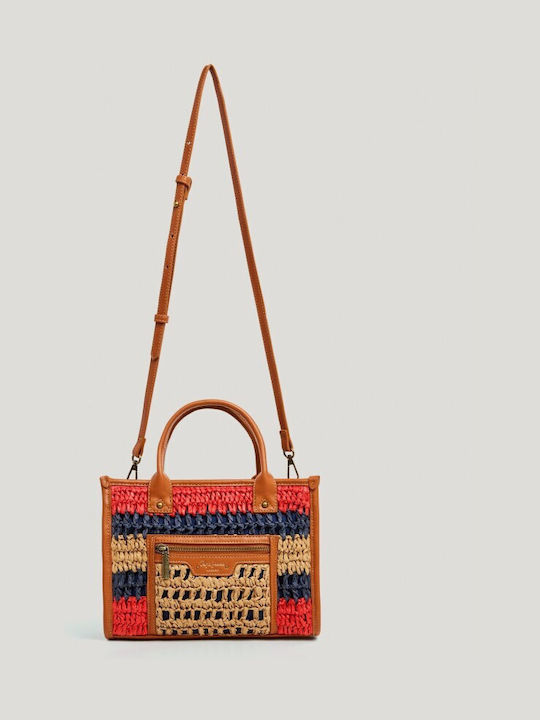 Pepe Jeans Rattanstasche Damen Schulter Braun
