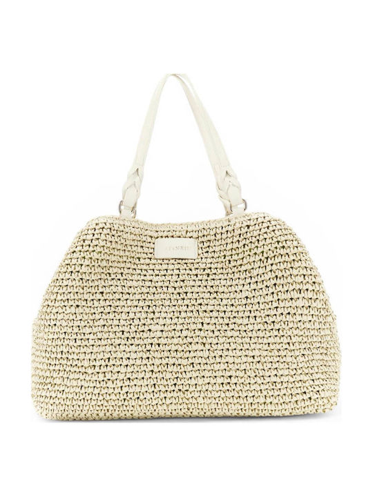 Fabric Women's Shoulder Bag Ecru