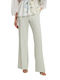 Women's Fabric Flared Trousers Green