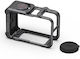 Dji Osmo Action 5 Pro 4/3 Amagisn Metal Camera Cage2.0 Protective Quick Release Frame Silicone Lens Cover Black