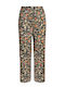Pantaloni Largi Dama Cu Cauciuc În Fit Relaxed Model Floral Negru