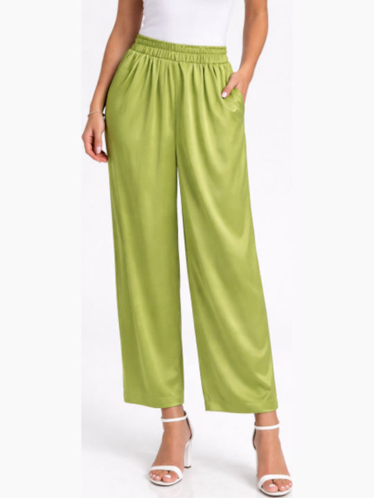 Women's Satin Pantaloons in Regular Fit Green SS-M115105-A2-26TR-GREEN