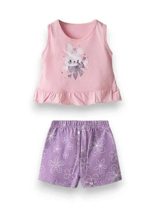 Nek Kids Wear Παιδικό Σετ με Σορτς Ροζ 2τμχ