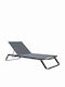 HomeMarkt Aluminium Garten- und Pool-Liegestuhl Marimar mit Textilene-Geflecht Grau 218x67x31cm