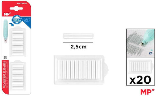 Replacement Erasers 20 Pieces For Electric Battery Eraser Mp Pg179r-01