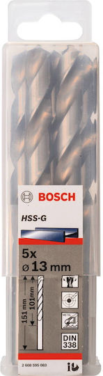 Bosch Powertools Bosch Метален Свредло Hss-g 13mm 5 Броя Работна Дължина 101mm