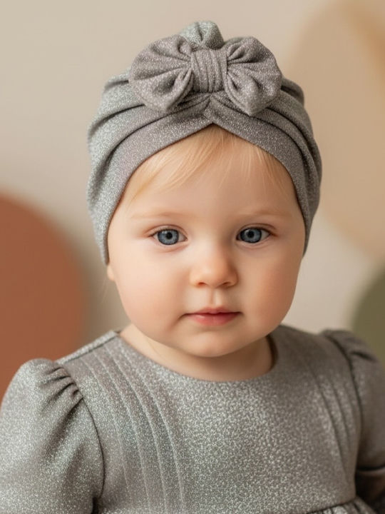 Bonjour Bebe Turban in Silver Colour