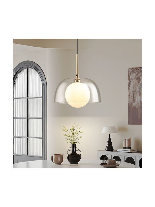 Agora Lighting Deckenleuchte Transparent Kugel für 10 Lampenbirnensockel E27 100x100cm