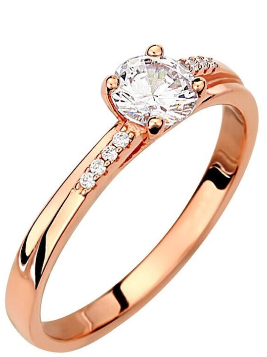 Single Stone Ring from Gold Plated Silver