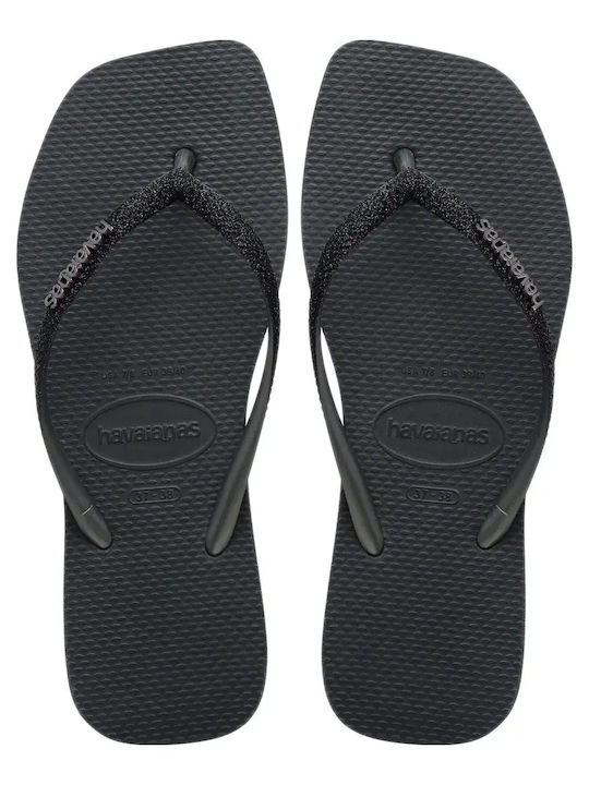 Havaianas Slim Square Sparkle Flip Flops Gray