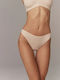 Damen-Slips Brasilien Nahtlos Mit Spitze Beigen