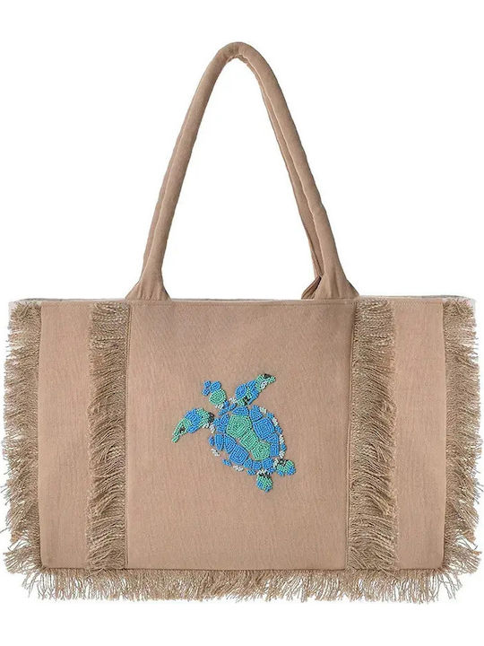 Ble Resort Collection Υφασμάτινη Τσάντα Θαλάσσης Εκρού