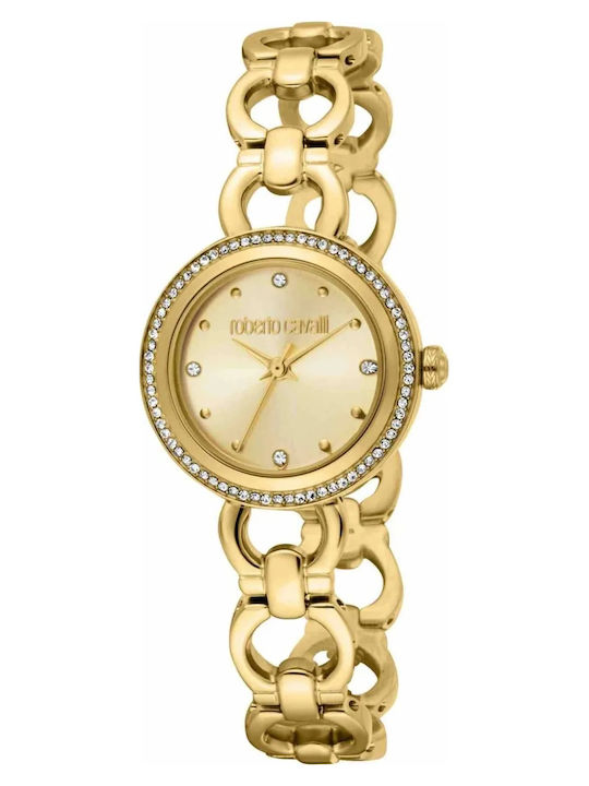 Roberto Cavalli Glam Womens Watch Battery with Gold Metal Bracelet Roberto Cavalli Glam Womens Watch Battery with Gold Metal Bracelet