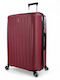 Rain Large Hard Burgundy Suitcase With 4 Wheels Height 75cm