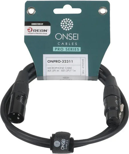 Onsei Cable XLR Male - XLR Female Black 1m