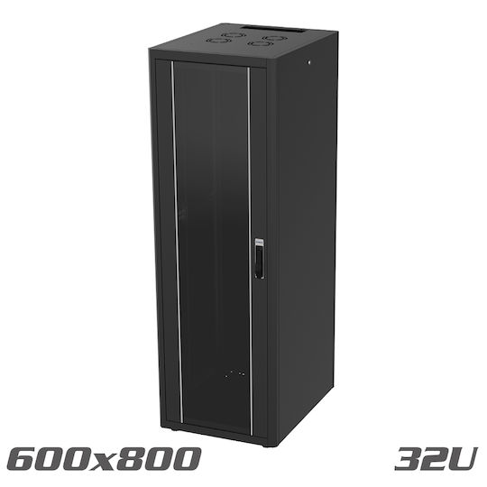 Edision Подова Рак Кабина 19U Черна 60-02-0256