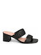 Mules With Chunky Low Heel In Black Colour