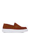 Leather Men's Loafers in Tabac Brown Colour