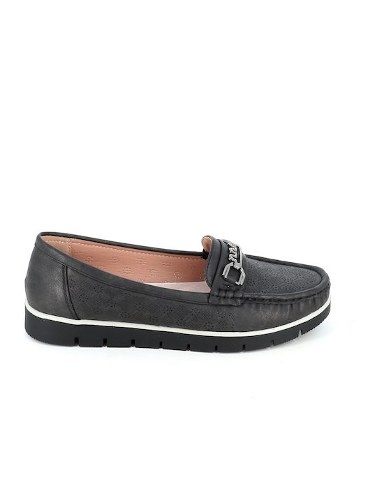 Leder Damen Mokassins in Schwarz Farbe 06/10292_MAUR
