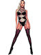 Dupu Sexy Bodystockings Ärmelloses Schwarz