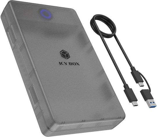 Icy Box Case for SATA III Hard Drive with SATA / USB 3.2 / Serial Connection