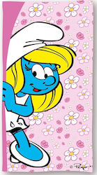 Πετσέτα Θαλάσσης Quick Dry Peyo Smurfs 820 70x140 Baby Pink 100% Microfiber