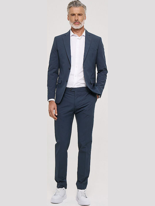 Men's Groom's Suit with Slim Fit Blue