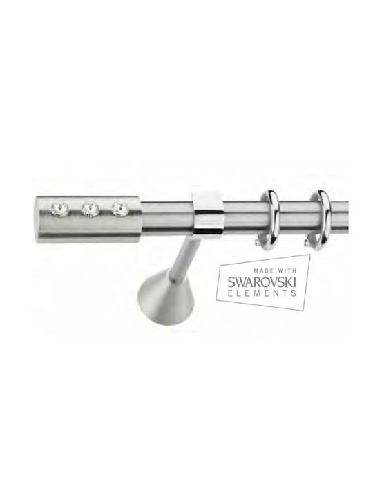 Best Bară Metalică Pentru Perdele B010 Dublă Cu Șină Φ20mm 160cm Argintie