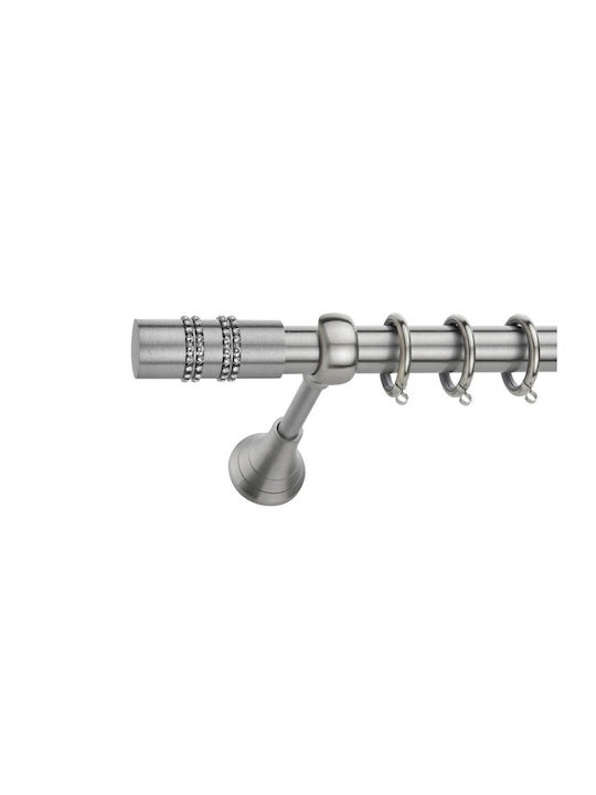 Best Bară Metalică Pentru Perdele B004 Dublă Cu Șină Φ20mm 160cm Argintie
