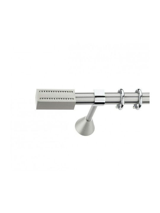 Best Μεταλλικό Κουρτινόξυλο B008 Μονό Φ20mm 240εκ. Ασημί
