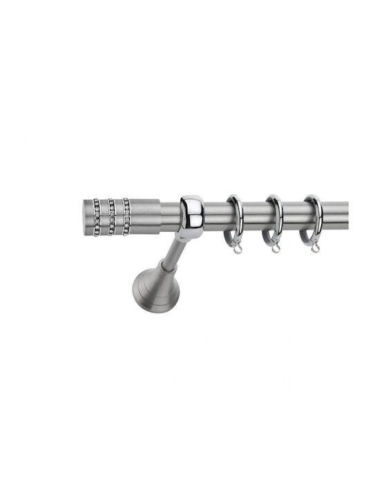 Best Bară Metalică Pentru Perdele B005 Dublă cu Șină Φ20mm 160cm Argintie
